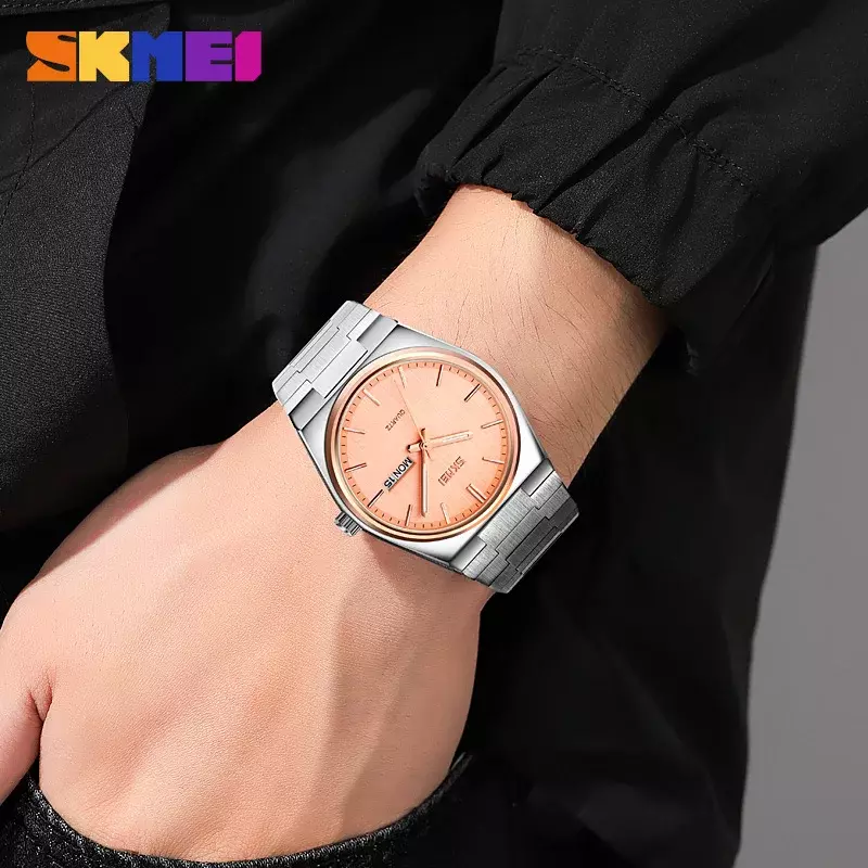 SKMEI 9288 Casual Quartz Watch Mens Clock Male Steel Time Week Date Sport Waterproof Business Wristwatches Men Reloj Hombre
