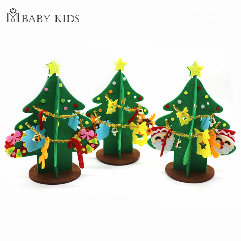 子供のための3Dフェルト木のおもちゃ,クリスマスのテーマ,幼稚園,工芸品,雪だるま,教育,装飾,子供のためのギフト