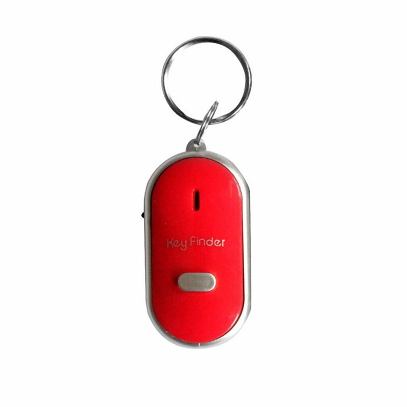 LED Whistle Key Finder lampeggiante Beeping Sound Control Alarm Anti-Lost Key Locator Finder Tracker con portachiavi