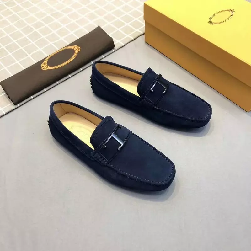 European and American style summer new men's bean shoes genuine leather casual shoes, walking lazy men's shoes loafers men shoe