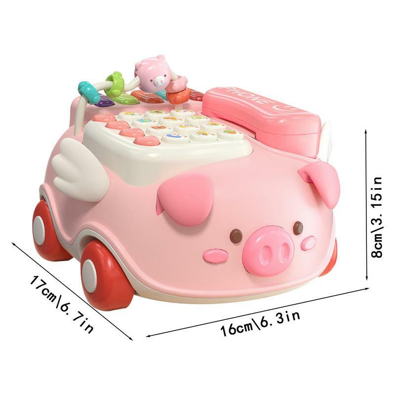 Kids Telephone Toy Pretend Pig Telephone Toy Children Enlightenment Brain Toys Educational Toddlers Toys For Kids Music Sound