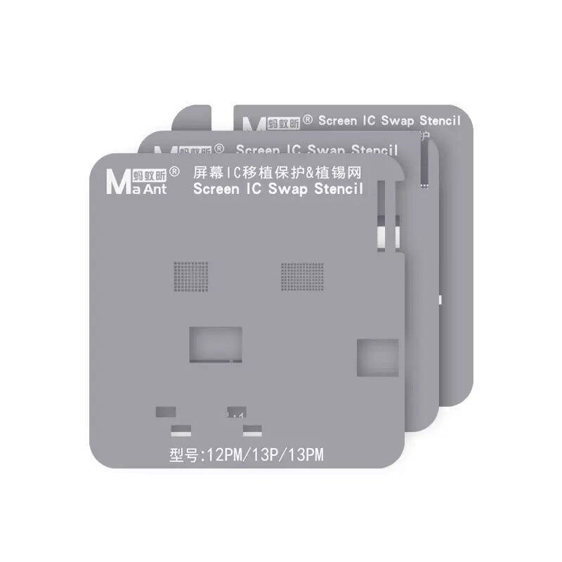 MaAnt Jaring Baja Pelindung Stensil Swap IC Layar untuk iPhone 11 12 13 Mini Pro Max Pop-Up Perbaikan Pemolesan IC