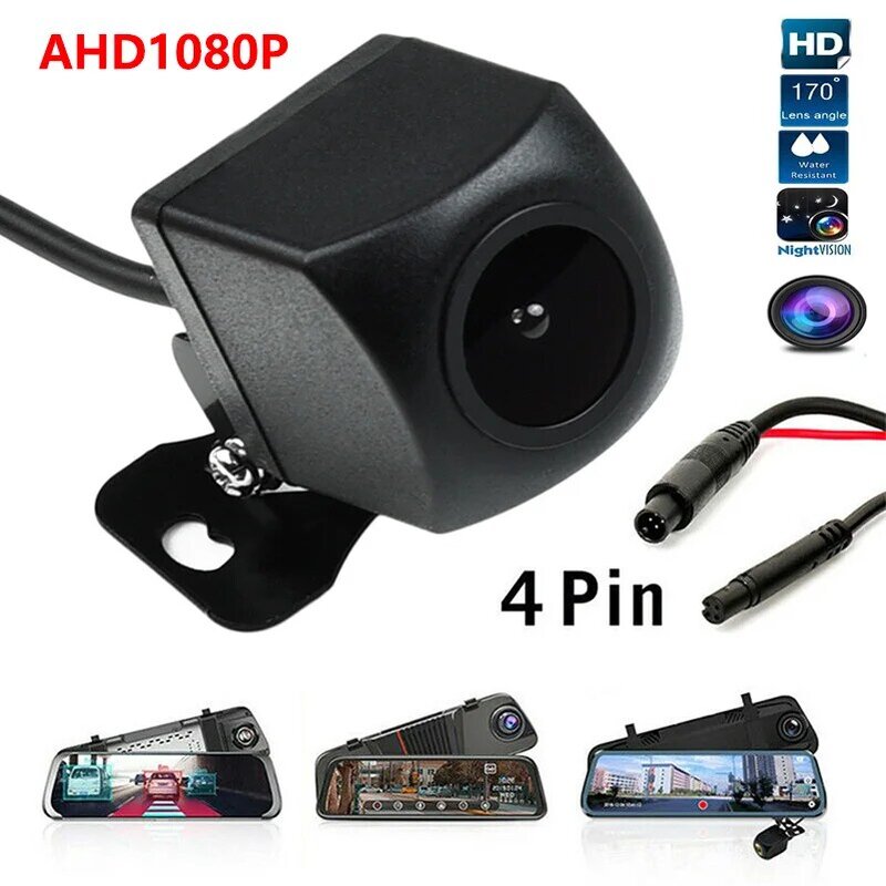 Kamera samochodowa lustrzanym odbiciem 4 pin 1080P HD wodoodporna szerokokątna kamera cofania pełnoekranowa kamera strumieniowa Dashcam