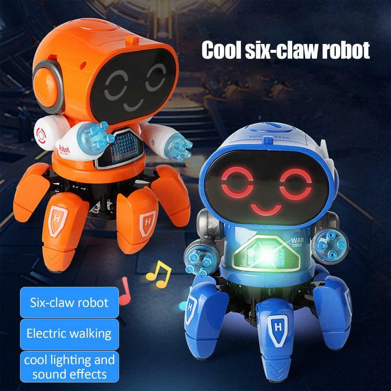 Brinquedo robô ambulante interativo em forma de polvo para crianças, luzes piscando, sensor inteligente, brinquedo de computador infantil