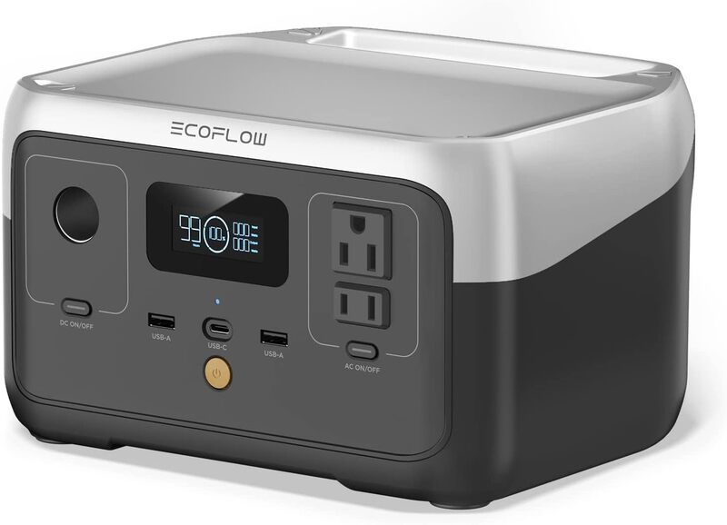 Ef Ecoflow Draagbare Krachtcentrale Rivier 2, 256wh Lifepo4 Batterij/1 Uur Snel Opladen, 2 Tot 600W AC Stopcontacten, Zonne-Generator