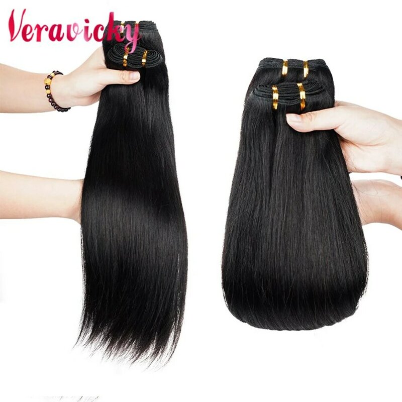 Veravicky Straight Human Hair Weaves Bundles Brazilian Remy Human Hair Sew In Weft Extensions  14"-26" 100 g/set Natural Hair