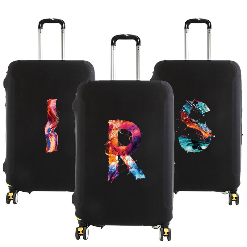Bagage Beschermhoes Voor 18-28 Inch Fashion Verf 26 Brief Serie Patroon Koffer Elastische Stof Tassen Case Reizen accessoires