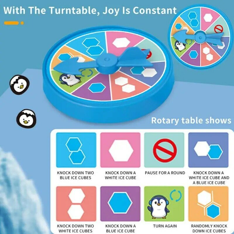 Penguin Ice Breaking Game Toy Set para crianças, Jogo de tabuleiro interativo pai-filho, Cubos de gelo engraçados, Equilíbrio Knock Block
