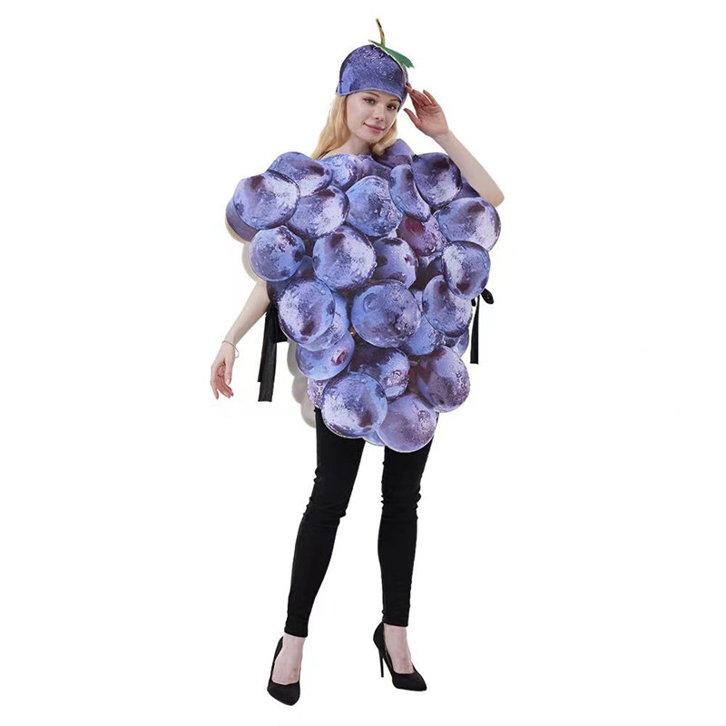 Roupas de uva de festa de frutas para homens e mulheres