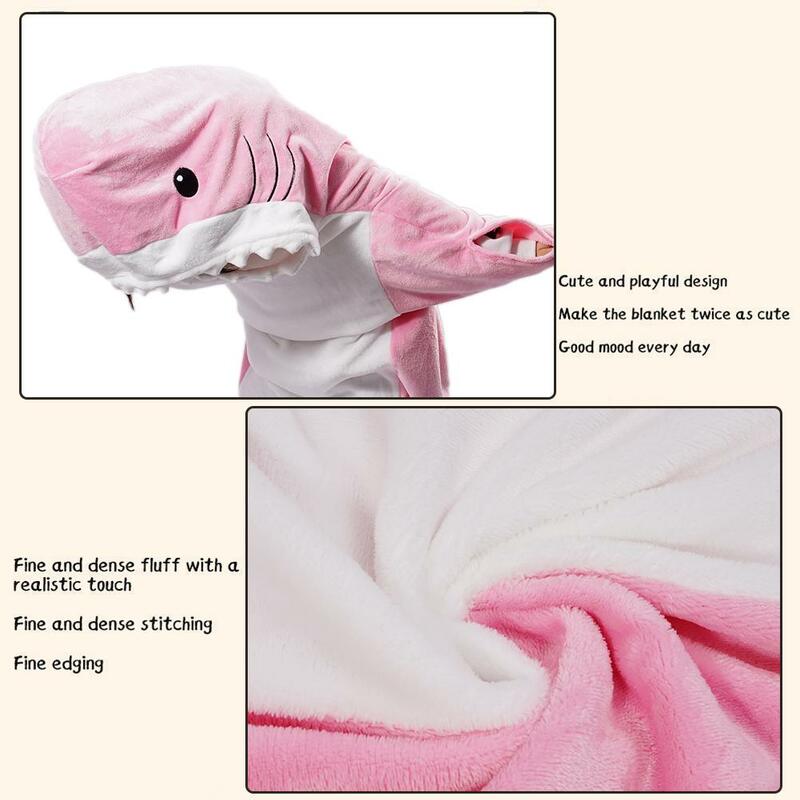 Saco de dormir de tiburón ballena de dibujos animados rosa con agujero de mano