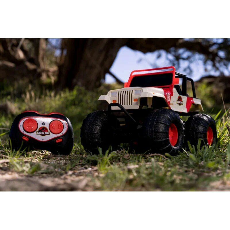 Jurassic World 10.5 "Wrangler Water and Land RC Radio Control Cars (bianco/rosso)