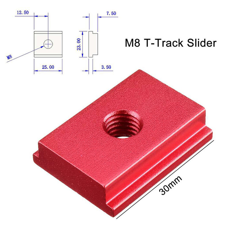Nova marca de alta qualidade para carpintaria mesa mitra viu t-track slider carpintaria liga de alumínio m6 m8 universal