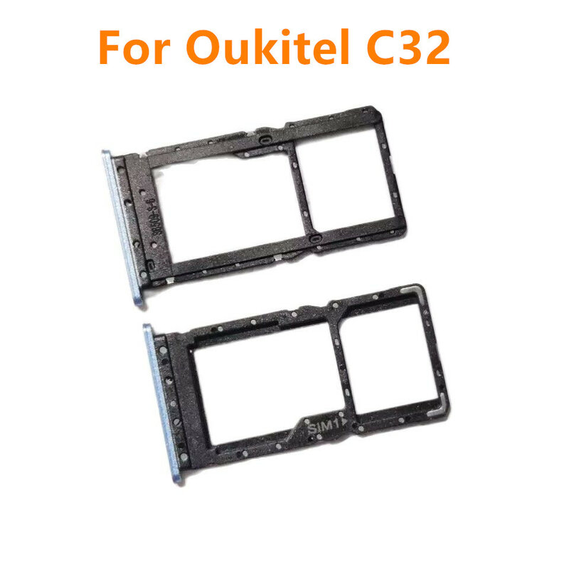 Oukitel c32用6.517インチ携帯電話用新しいオリジナルのSIMカードホルダーSIMトレイリーダースロット