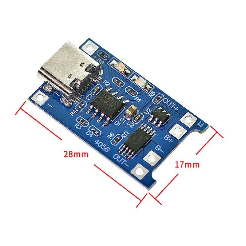 DIY Type-C ไมโคร USB 5V 1A 18650 TP4056 Lithium แบตเตอรี่โมดูลชาร์จชาร์จด้วย Board 2 in-One