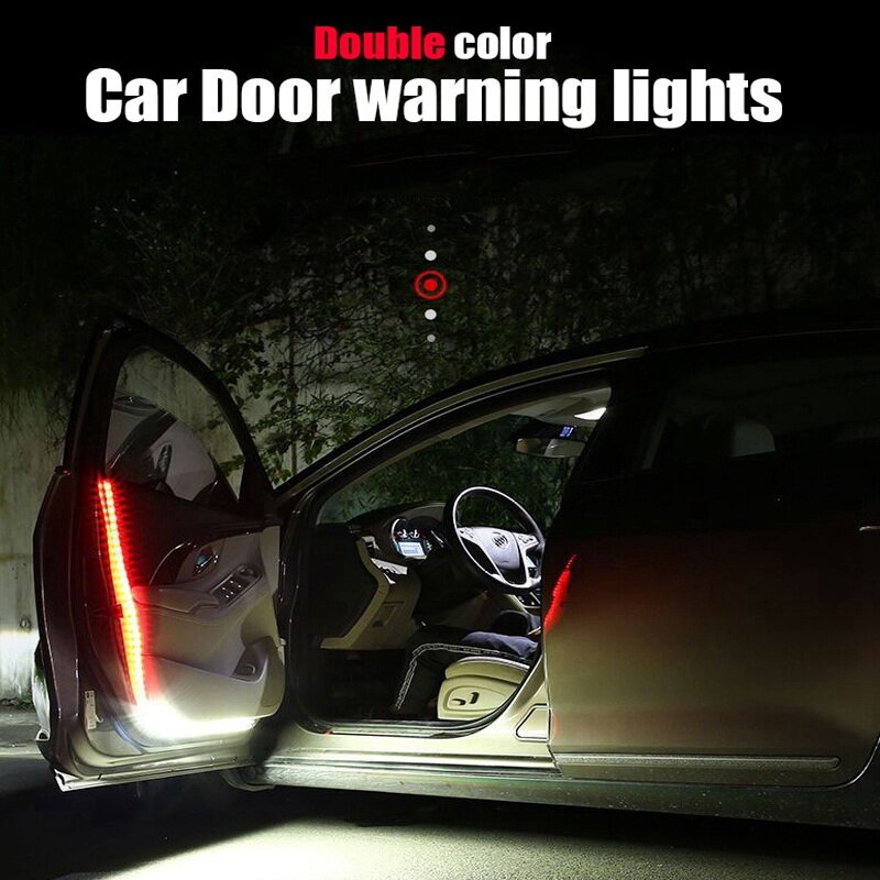 Bande lumineuse LED étanche pour porte de voiture, lumières ambiantes décoratives automatiques, lumière de bienvenue, banderole d'iode de sécurité, 120cm, 4 pièces