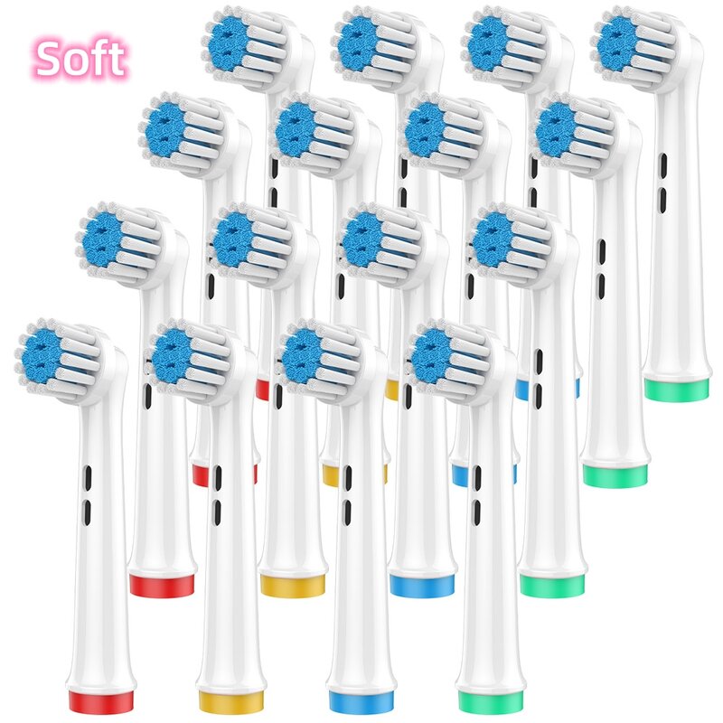 Têtes de brosse à dents électrique à poils ultra doux, compatible avec Oral B, soins des gencives sensibles, recharge, 4 pièces, 8 pièces, 16 pièces
