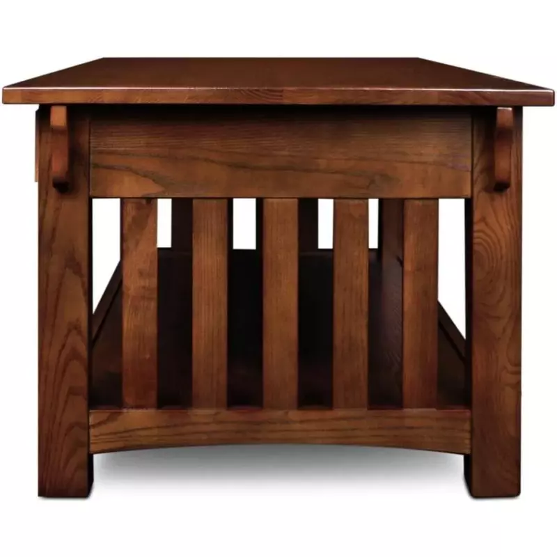 Dolce Gusto Mission-mesas de centro impecables para sala de estar, sillas de bronce marrón, mesa de anidación, roble medio, 48X24X19 pulgadas
