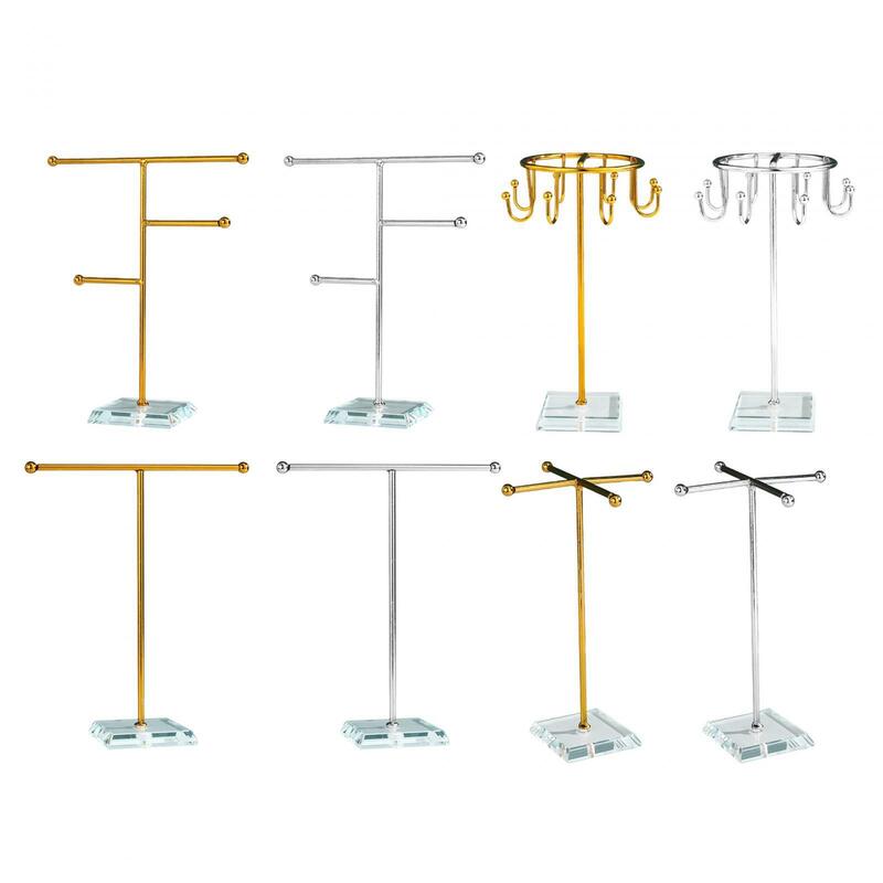 T-shaped Jewelry Display Stand, Organizador de Joias Tabletop para Brincos e Pulseira, Lojas de Fotografia