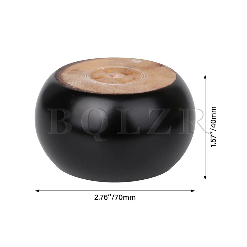 BQLZR 4 Pcs Black Furniture Feet Round for Sofa Bed Wood 2.75x1.57inch Screws