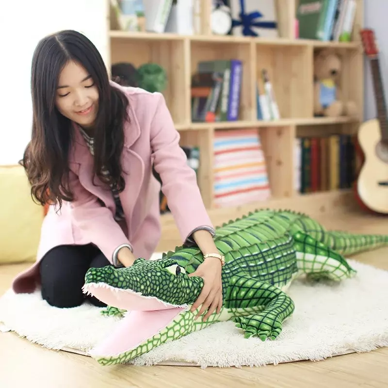Kawaii Ceative Pillow for Children Gift Cute Large Simulation Crocodile Dolls Stuffed Animal Real Life Alligator Plush Toy