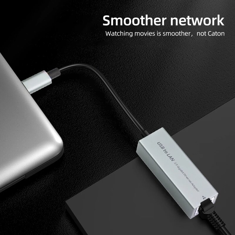 Adaptador de rede Ethernet USB para Macbook Pro Air, 2500Mbps, C para adaptador Ethernet RJ45 para Xiaomi Mi TV Box S Placa de rede