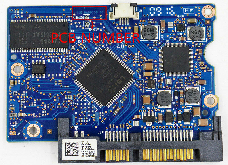 Placa de circuito de disco duro de escritorio Hitachi IBM, etiqueta blanca: 0A72947/controlador principal IC: 0A71261, 220 0A90233 01 110 0A90233 01