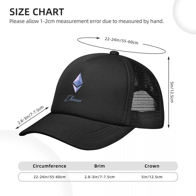 Ethereum 레트로 로고 야구 모자, 메쉬 모자, 여름 야외 유니섹스 모자