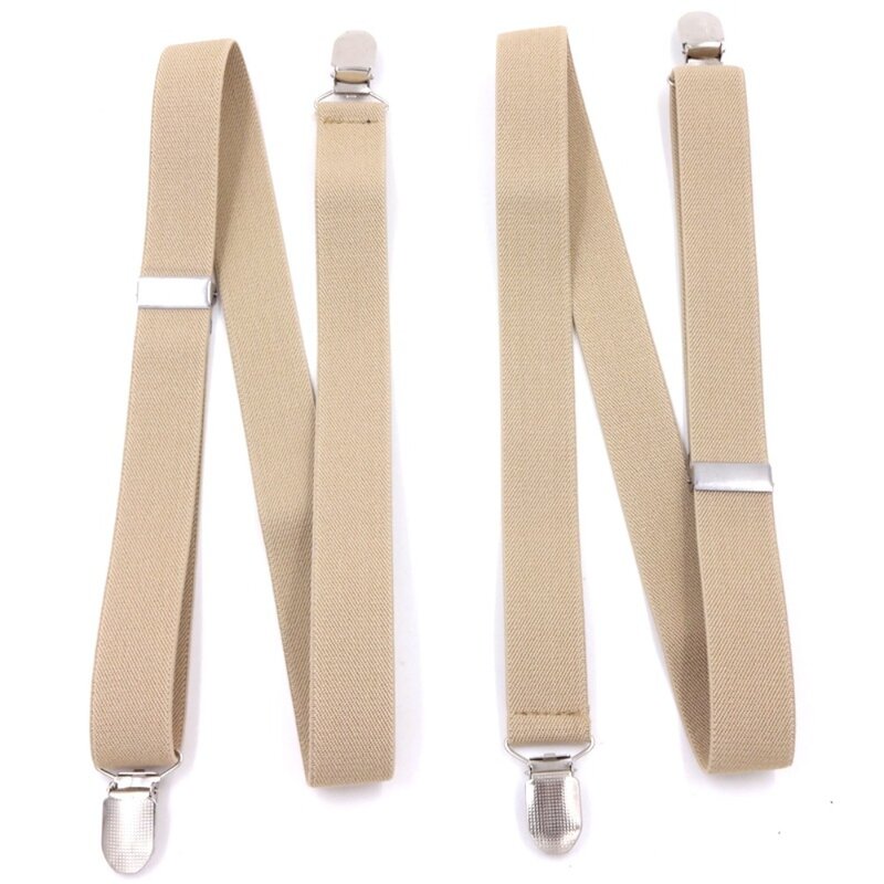 Dacron celana panjang elastis penjepit tali, celana panjang warna Solid nyaman dapat diatur, sabuk klip serbaguna