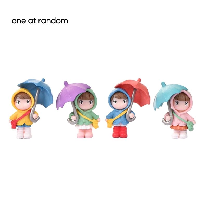 Paraguas divertido niña niños estatuilla modelo Mini estatua Micro paisaje miniaturas