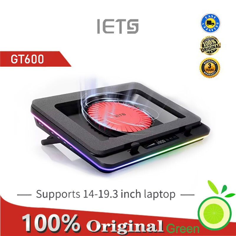 Iets GT600 RGB turbo cooling fan, suitable for 14-19.3 inch laptops