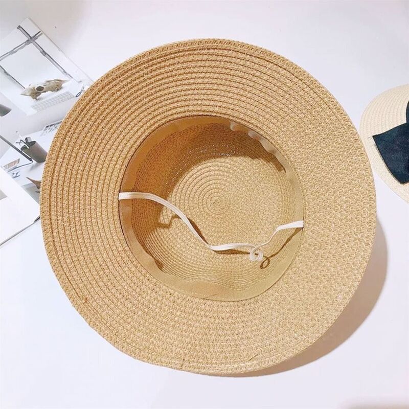 Соломенная Панама с защитой от ультрафиолета, дышащая пляжная шляпа для отдыха с большими полями, весенне-летняя кепка для родителей и детей, для девочек