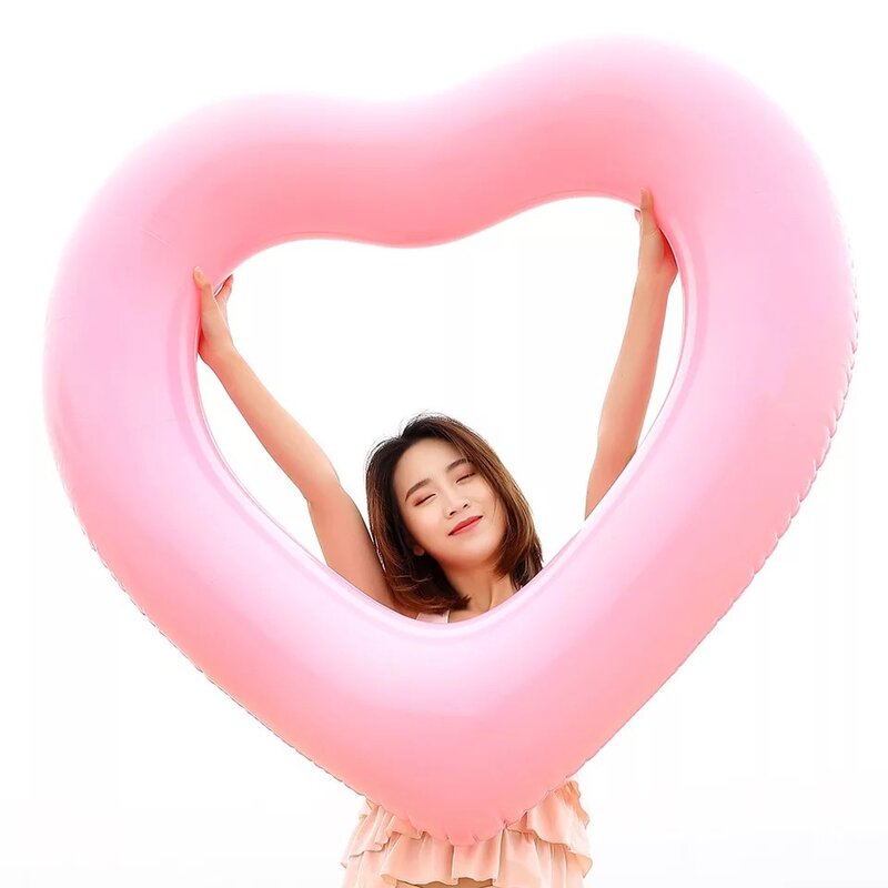 Надувные плавательные кольца в виде сердечек, лидер продаж 90 INS, гигантский тропический круг, круг для плавания, плавательный круг, розовый, красный
