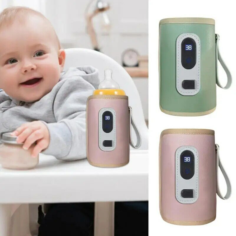 USB Charging podgrzewacz do butelki na mleko izolacja torby pokrywa grzewcza do ciepłej wody dla niemowląt przenośne akcesoria dla niemowląt na zewnątrz