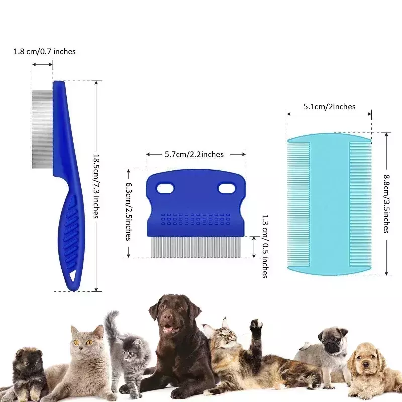 Pet Lágrima removedor pente, Dog Grooming Comb, Remove suavemente muco e crosta, Piolhos pequenos, Pentes de pulgas para cães e gatos, Pet Supplies