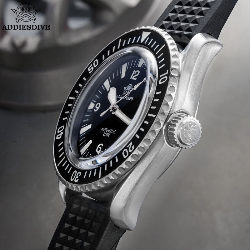 Addiesdive นาฬิกาหรูสำหรับผู้ชายกันน้ำลึก200เมตรนาฬิกาคริสตัลแซฟไฟร์เรืองแสงโลหะ316L นาฬิกาจักรกลอัตโนมัติ Montre Homme