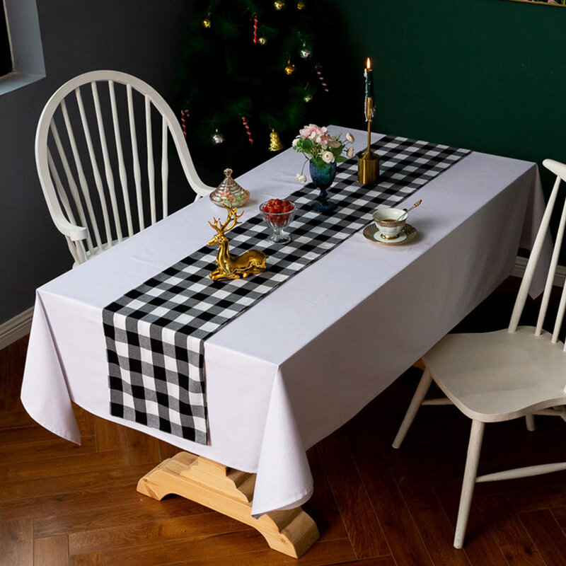 Camino de mesa con temática navideña, cubierta de mantel, adorno para sala de estar