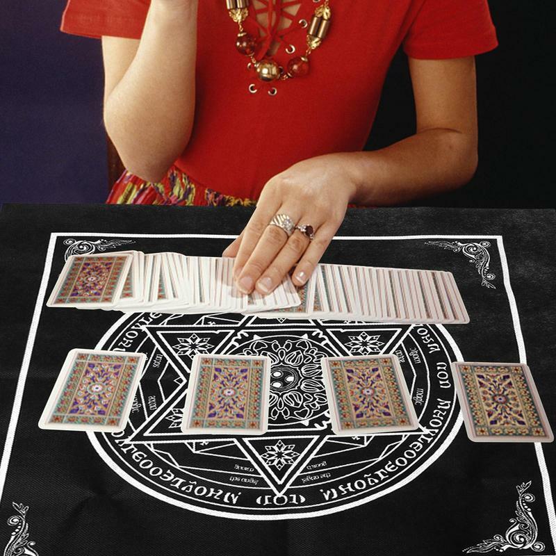 Alter Tarot-tela de Altar para juegos de mesa, tela cuadrada, Hexagonal misteriosa, flor de estrella, 19,29 por 19,29