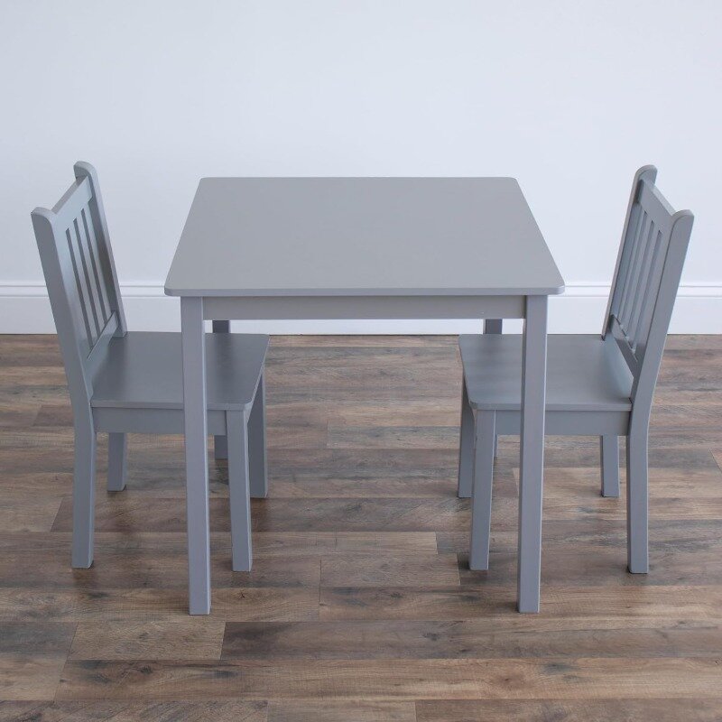 Kids Wood Table and 2 Chairs Set, Square