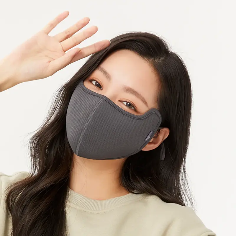 OhSunny-máscara facial de látex monocromático para mulheres, à prova de vento, quente, macia, respirável, protetor facial, macio, nova moda, inverno