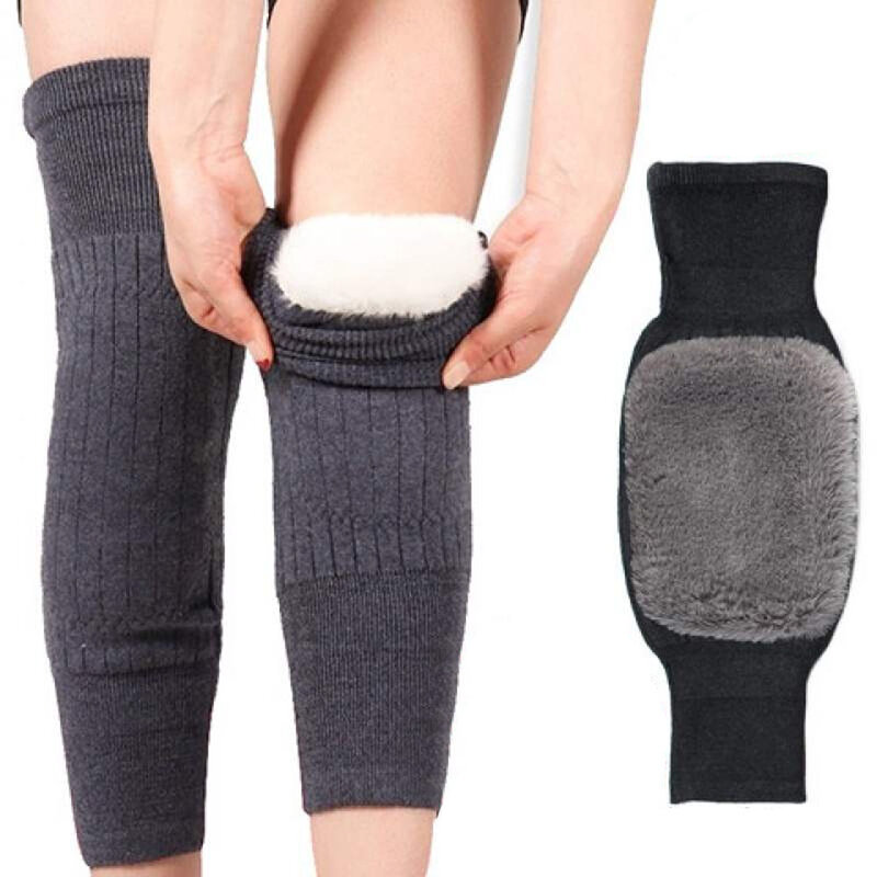 2PCS Cashmere Knee Protector Winter Elasticity Warm Knee Pad Relief Prevent Arthritis Knee Guard Motorcycle Sport Knee Support