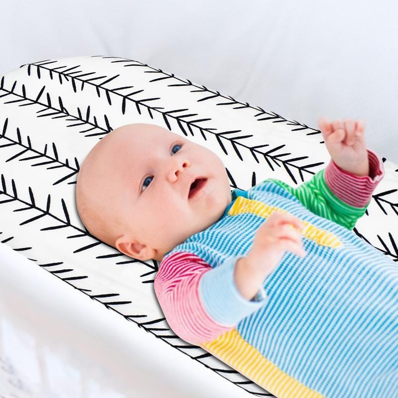 Sprei pas tempat tidur bayi, penutup matras sangat lembut meregang uniseks untuk balita