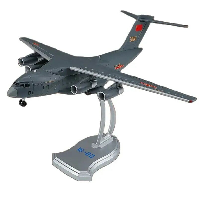 Modelo de aleación de transporte de combate militar, Y-20 fundido a presión de juguete, escala 1:130, colección de regalos, decoración de exhibición de simulación