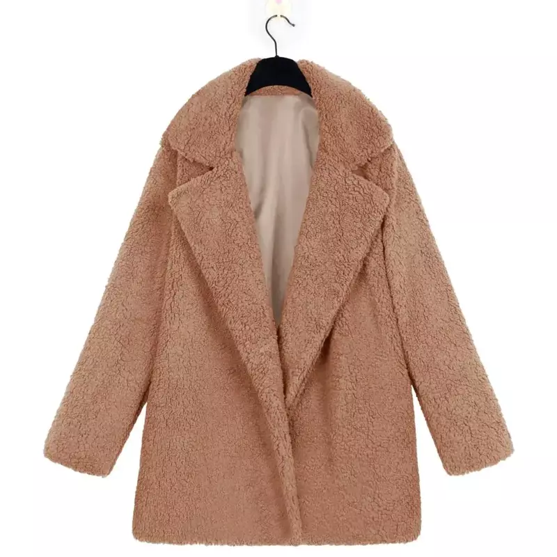 Faux Fur Coat Fleece Sweatshirts Cardigan 2021 Female Autumn Winter Coat Women Overcoat Plush Jacket Mujer Chaqueta Mujer