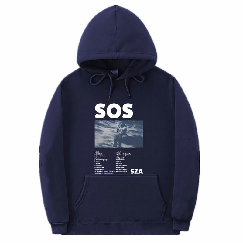 Толстовка унисекс с принтом SOS, Свитшот оверсайз в стиле хип-хоп, модная винтажная кофта с капюшоном, Повседневный пуловер в стиле унисекс