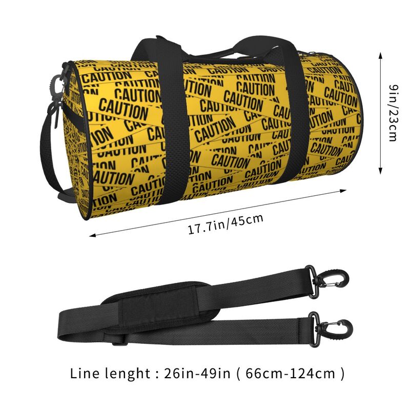 Travel Bag Caution Tape Gym Bag Crime Scene Oxford Sports Bags Large Capacity Luggage Handbag Retro Fitness Bag For Male Female