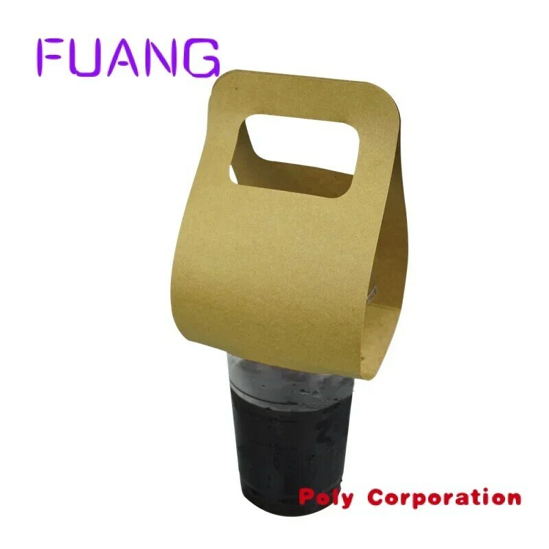 Custom  Easy to Carry Coffee Cup  Corrugated Kraft Paper Holder Portable for Single Cup Pack Takeaway Beverage Drink Paper Carri