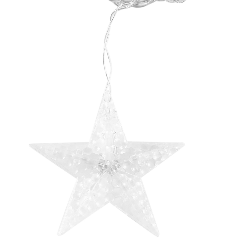 Guirxiété lumineuse LED étoile et lune, rideau nickel é, 8 modes, décoration de Noël, fête du Nouvel An, mariage
