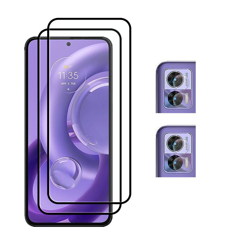 Vidrio de pantalla templado para Motorola Edge30 Neo 9D, Protector de pantalla, película de espejo frontal para Moto Edge 30 Lite, película de cámara suave