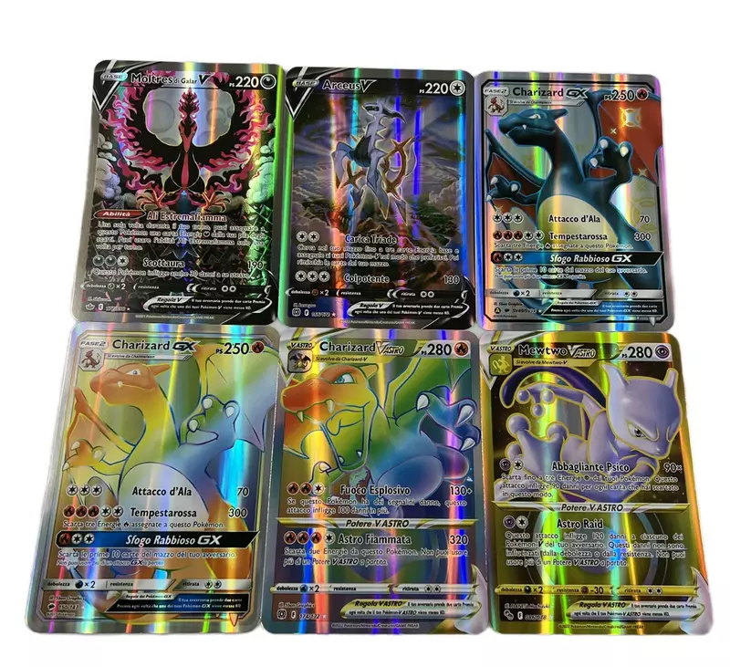 Cartas de Pokémon de 21x15cm, cartas Jumbo de gran tamaño en inglés Vstar, Vmax GX, Arceus, Pikachu, Mewtwo, Charizard, cartas arcoíris súper raras