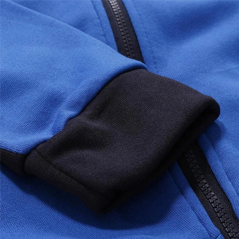 2024 Spring Autumn Men's La Sportiva Logo Print Splicing Hooded Jacket Zipper Sweatshirts+Solid Color Sweatpants Comfortable Set